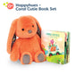 B. toys Plush Bunny Playset with Board Book - 12" Soft Fabric Baby Toy - Coral Cutie