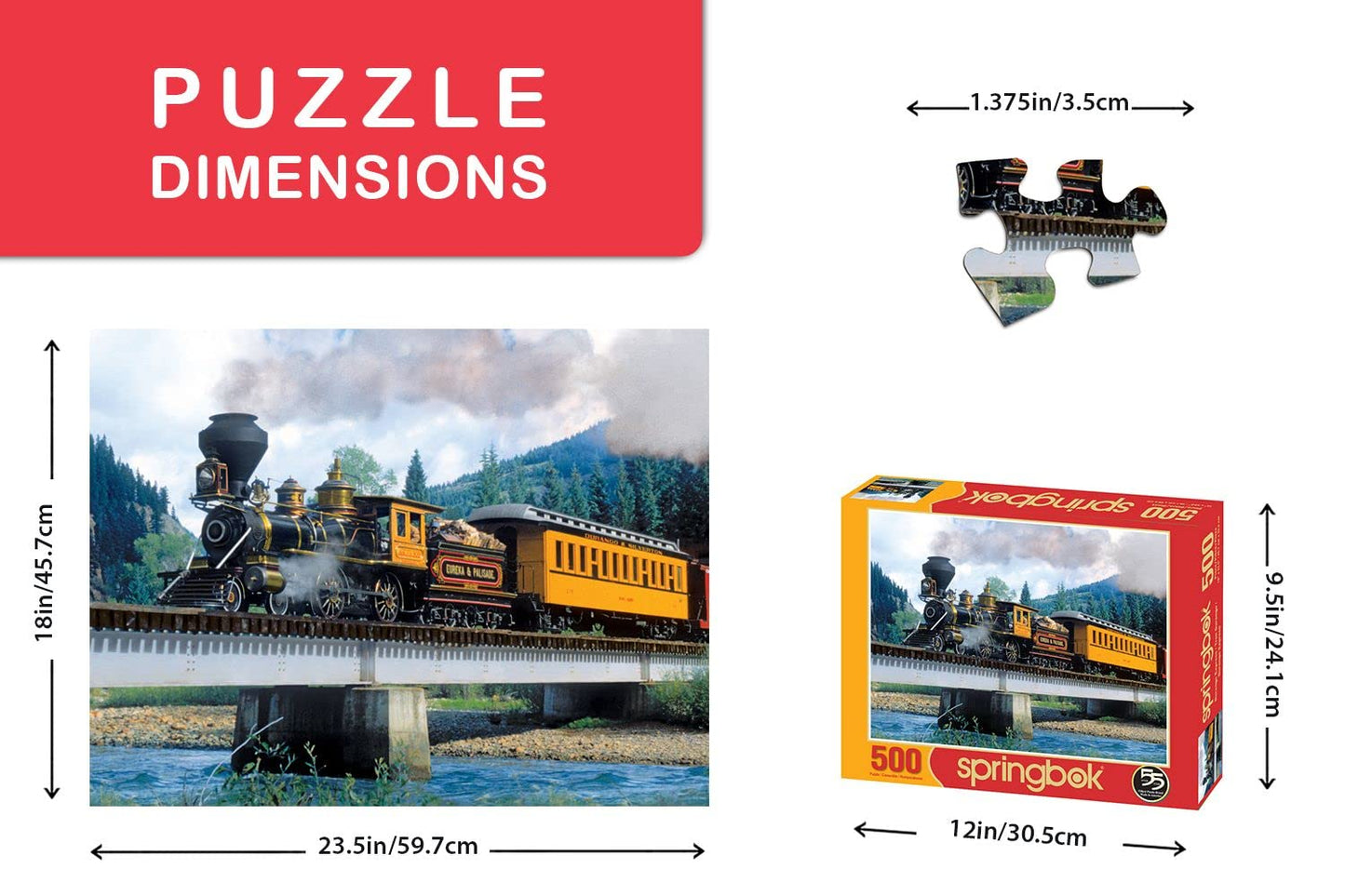 Springbok Puzzles - Durango Express - 500 Piece Jigsaw Puzzle - Large 18 Inches By 23.5 Inches Puzzle - Made In Usa - Unique Cut