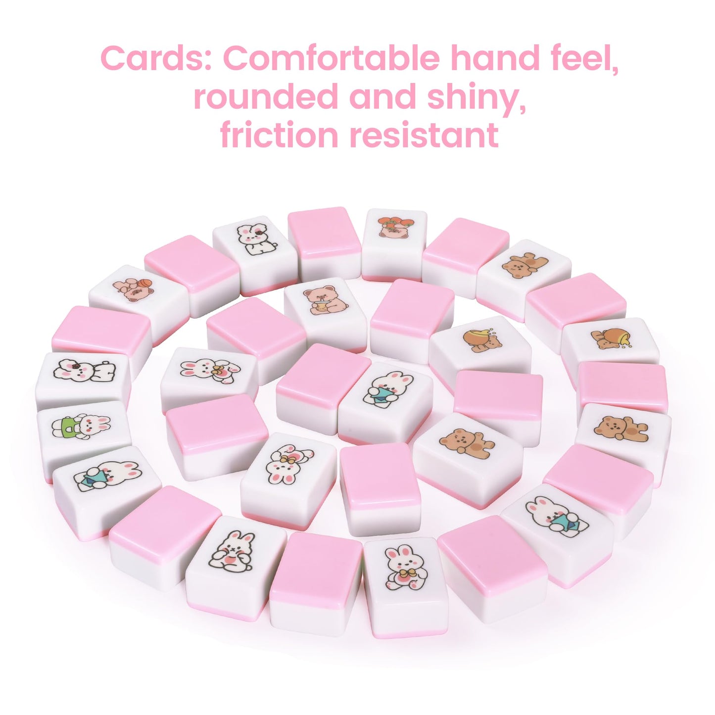 Uhzme Seaside Escape Game Blocks, Mahjong Game Set With 49 Tiles 35Mm, Mahjong Tile Game(Pink)
