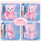 Chalyna 10 Inch Bear Stuffed Animal Gift First Bear Baby Shower Plush Toy For Wedding Birthday Easter Back To School Gift(Pink)