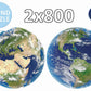 Educa Round Planet Earth Puzzles - 2 x 800 Pieces, Multicolour, Model 19039, Cardboard