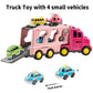 Temi Girls Toddler Truck Toys For 3 4 5 6 Year Old Girls, 5-In-1 Friction Powered Vehicle Car Toy For Toddlers 3-6, Carrier Toys For Kids 3-5, Christmas Birthday Gifts For Girls Age 3-9