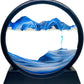 Moving Sand Art Picture, Round Glass 3D Deep Sea Sandscape In Motion Display, Flowing Sand Frame, Sensory Relaxing Desktop Home Office Work Desk Decor