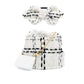 Clothes for 17cm Dolls  enhanced Dolls Accessories with elegant Chic Style Checkered Bow Set  High-End Fashion Outfit for Play & Display (Including Bag) - White