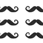 Beistle , 6 Piece Handlebar Hairy Staches, 5 (Black)