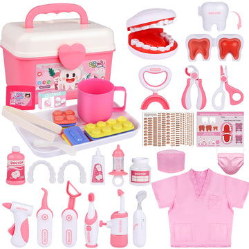 Gifts2U Dentist Kit for Kids, 42Pcs Doctor Kit for Toddlers, Educational Dentist Toys for Kids, Kids Dentist Playset, Dentist To