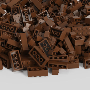 Webrick 300 Pcs Classic Building Bricks, Brown Bulk Bricks,Compatible With Major Brands Parts And Pieces, Creative Building Bloc
