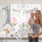 Toniful 40 Inch Giant Silver Number 1 Balloon,Mylar Foil Script Cursive Letter 1 Balloon Banner For Boys Girls Kids First Birthd