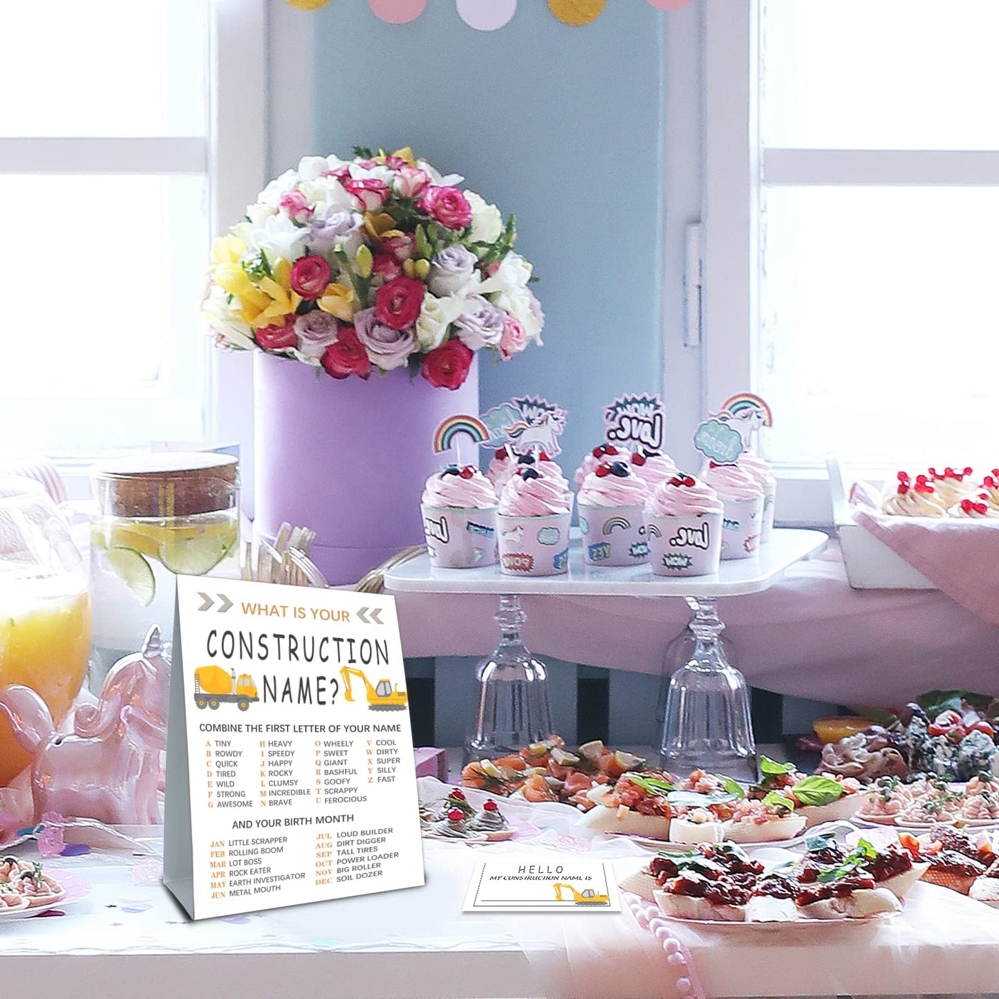 What is your Construction Name game - Construction Birthday Party Game, Boy Birthday Supplies, Activity, Decorations(1Constructi