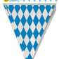 Beistle Plastic Oktoberfest Bavarian Pennant Banner for German Theme Party Supplies, 11 x 12, Blue/White