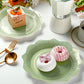 Mifoci 100 Pcs Sage Green Paper Plates Green Scalloped Edge Paper Plates 9 inches Disposable Serving Tray Sage Green Dessert Pla