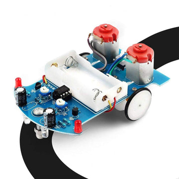 Mioyoow Soldering Practice Kit, Line Following Robot Car Kit Beginners Diy Smart Car Soldering Project Kit For School Competition Stem Education, Learning Electronic Toys For 10+ Years Old Boys Girls