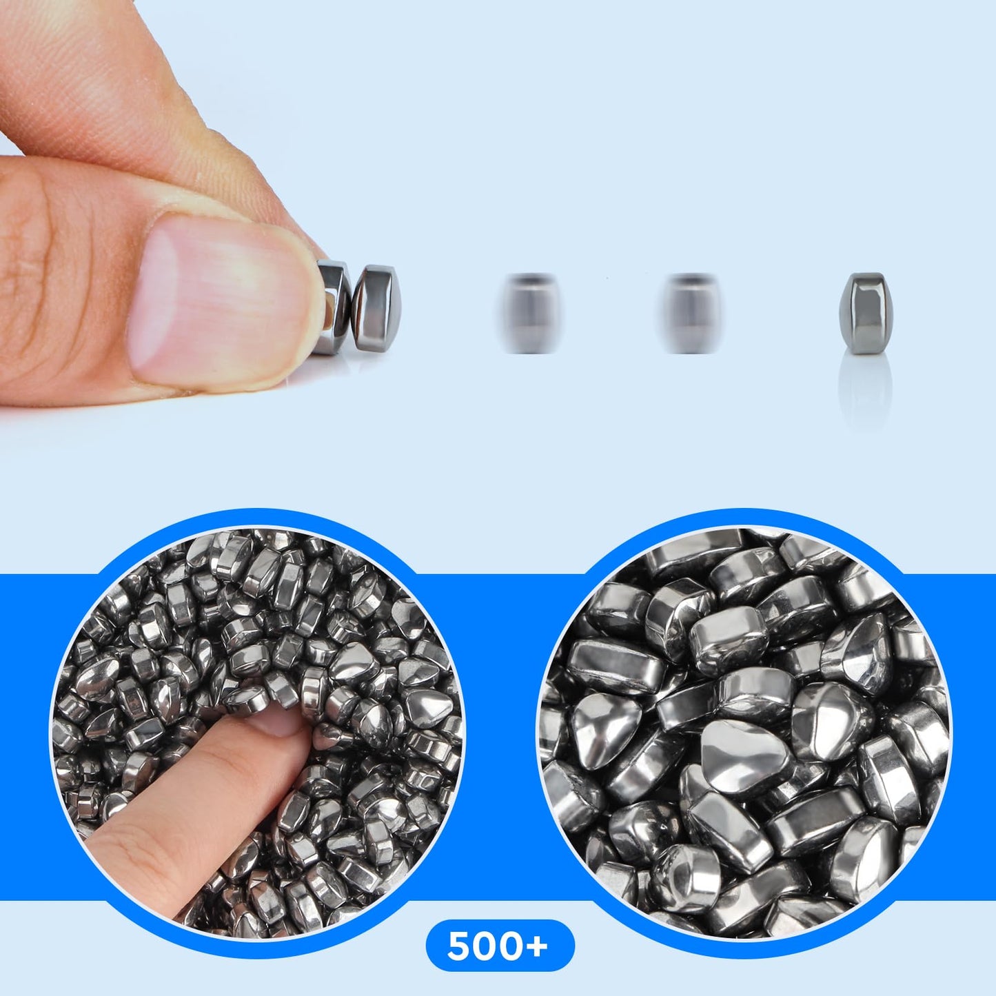 GIMOBOTE Original 500+ Ferrite Putty Silver, Fidget Toy Ferrite Rocks for Stress Relief, Sensory Toy for Adults & Teens 14+, Fer