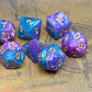 Creebuy Dnd Dice Set Lake Blue & Purple Polyhedral Rpg Dice For Dungeon And Dragons D&D Role Playing Games Table Games Glitter D