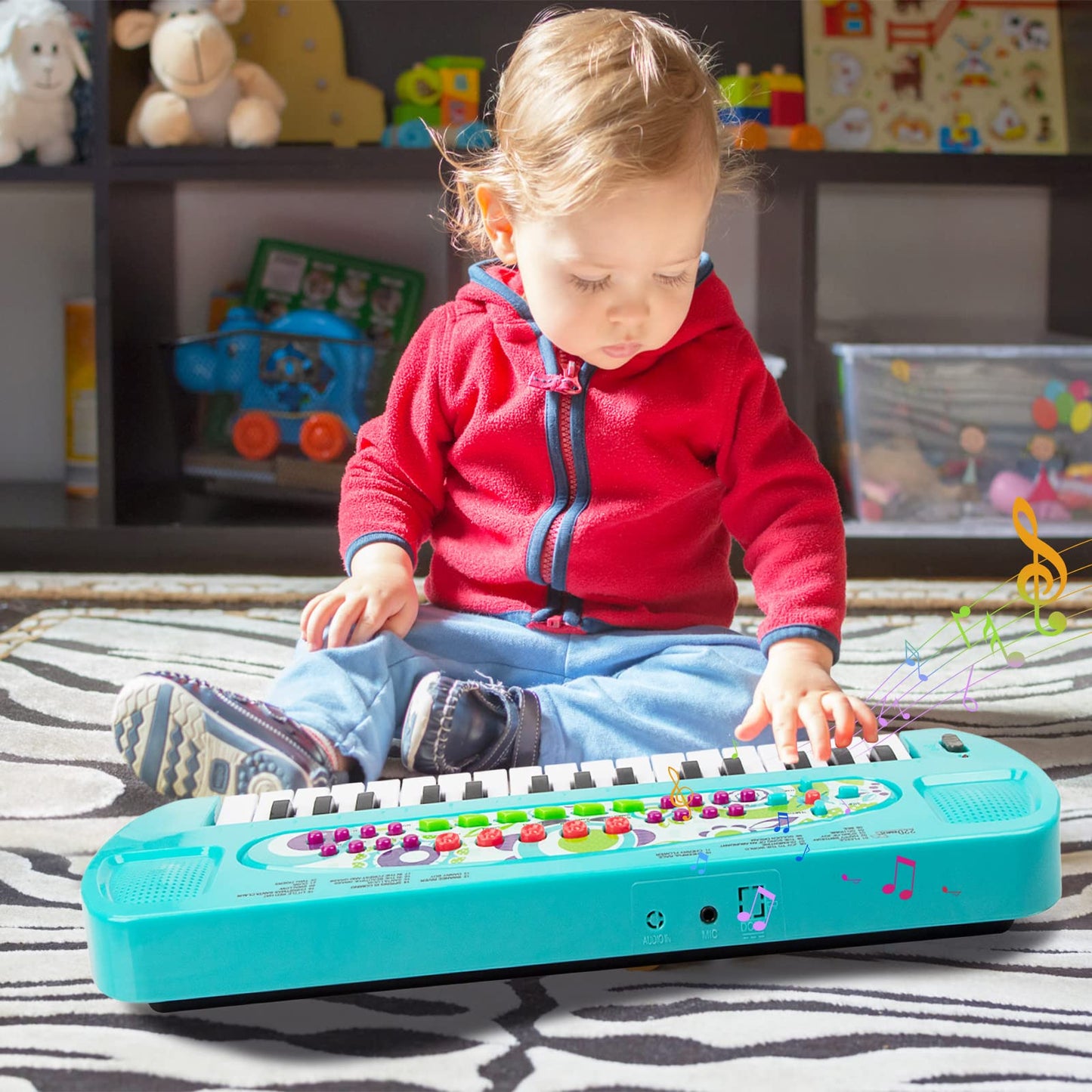 Raimy Mini Keyboard Piano For Kids, 32 Keys Portable Piano Early Learning Educational Electronic Music Keyboard Instrument Toys