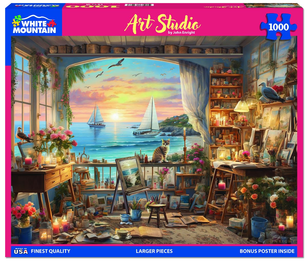 White Mountain Art Studio Puzzle 1000 Piece Summer Puzzles for Adults and Families