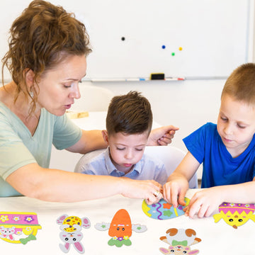 Fennoral 12 Pack Easter Craft Kit For Kids Make You Own Easter Foam Stickers Ornament Diy Easter Arts And Crafts For Easter Part