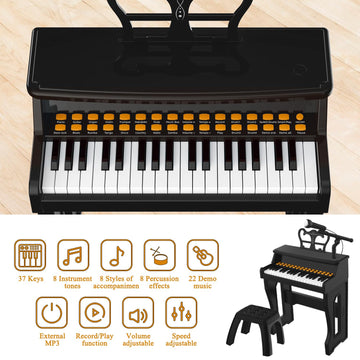 Dollox Keyboard Piano For Kids, Toddler Piano Toys 37 Keys Kid Musical Instruments Electric Keyboard Baby Pianos For Beginners M