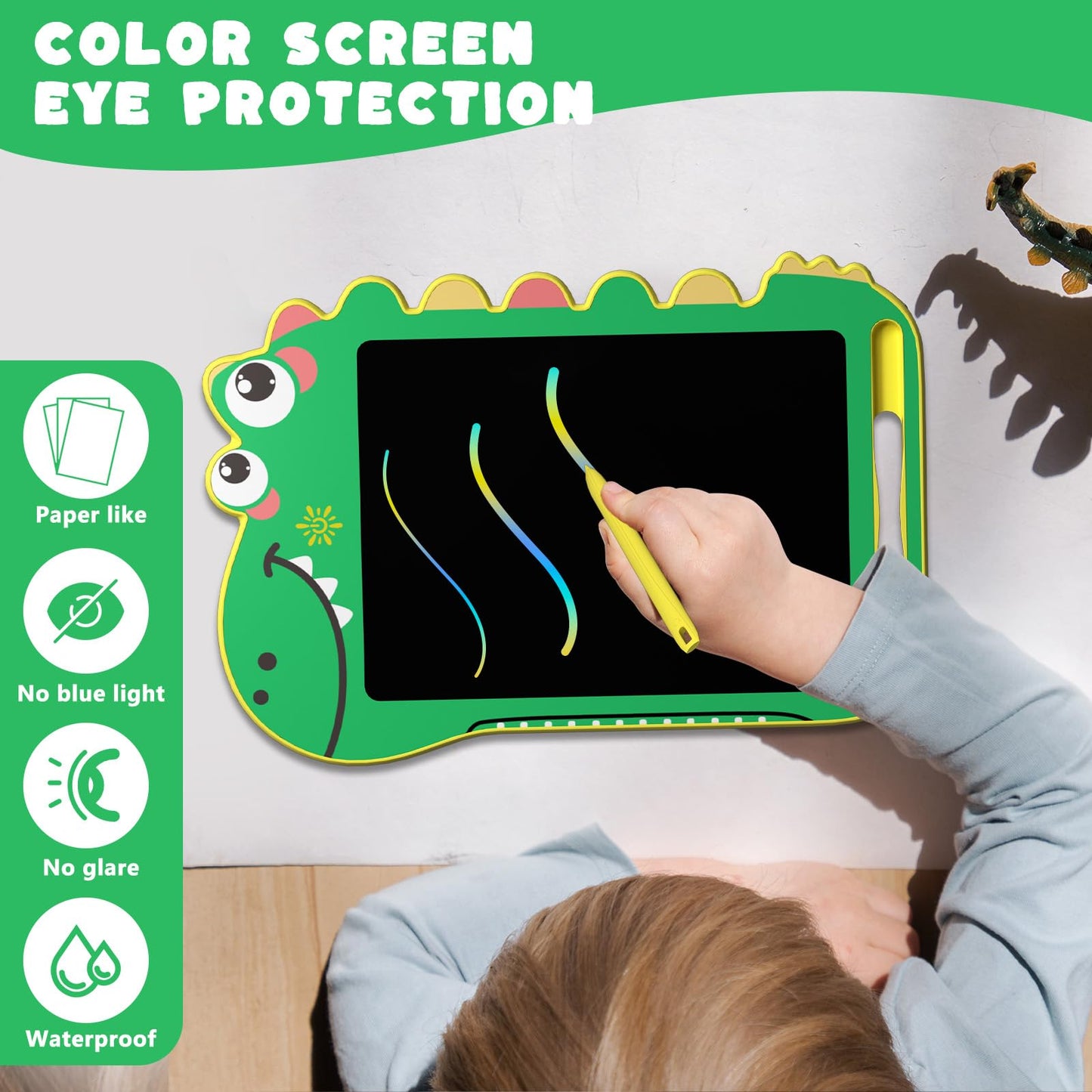 BKM LCD Writing Tablet for Kids, Educational Toddler Toys, Colorful Doodle Board Drawing Tablet with Screen Lock & Erase Button,