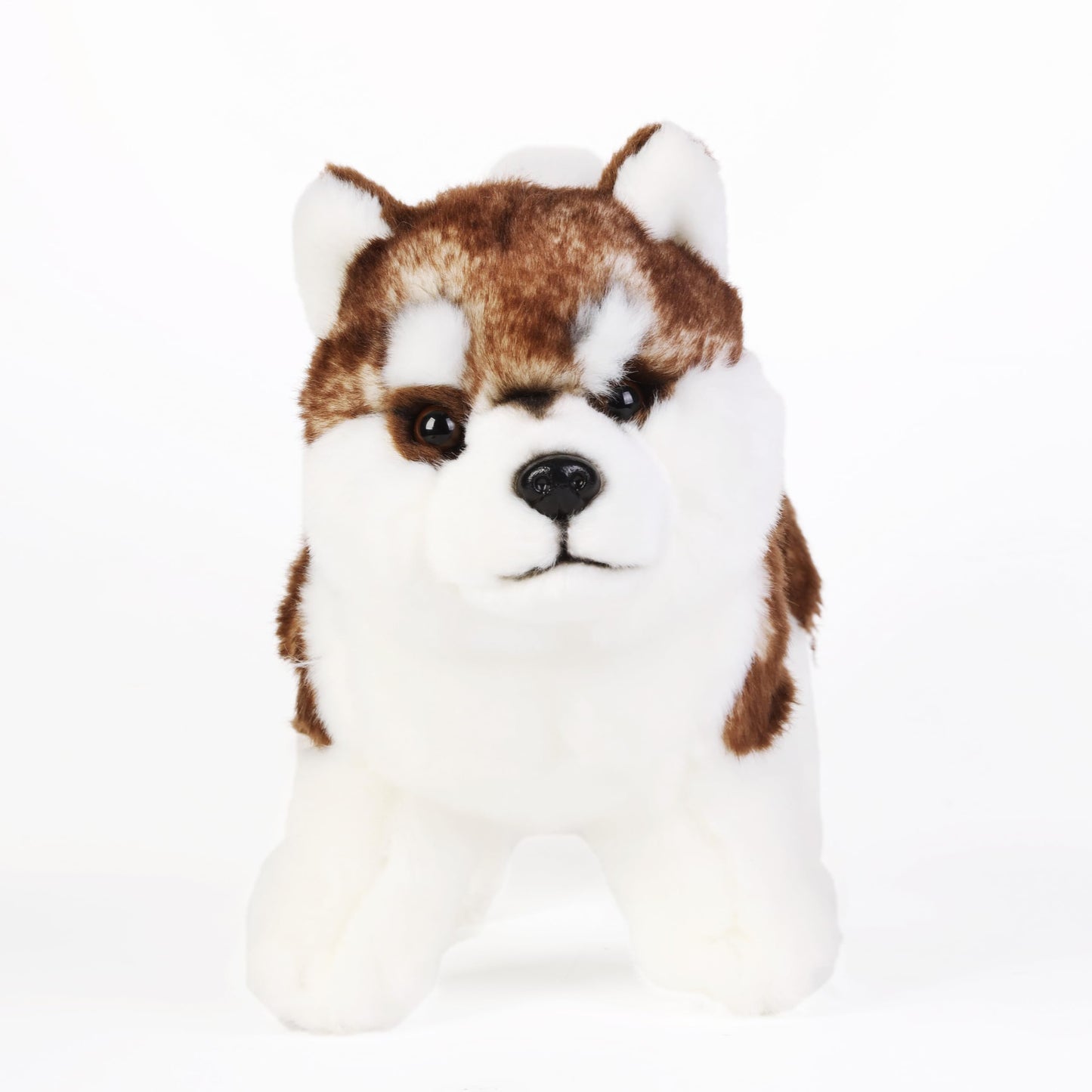Zhongxin Made Siberian Husky Plush Toy - Realistic 11' Brown Standing Siberian Husky Puppy Dog Stuffed Animal Cute Dog Pet Toy, Gift Toys For Kids Birthday Christmas