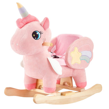 Funlio Unicorn Baby Rocking Horse, Pink Fairy Unicorn Rocking Horse For Toddlers 6 Months To 3 Years, Stuffed Ride-On Animal Rocker, Easy To Assemble, Cpc & Ce Certified