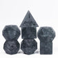 Udixi Black Cracked Glass Dice Set D&D, 7 Piece Glass Polyhedral Dnd Dice For Dungeons And Dragon Tabletop Game