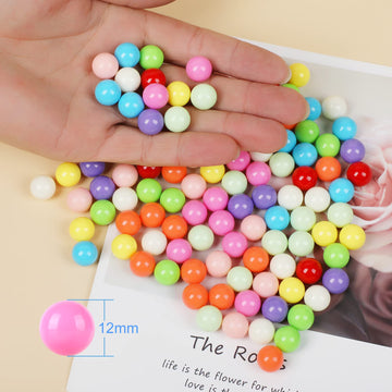 Laviesto 0.47 Inch(12Mm) Game Replacement Marbles Balls,120Pcs Solid Color Acrylic Game Balls For Board Game Color Sorting Toy,Marble Games Diy Art Job Decoration (10 Colors)