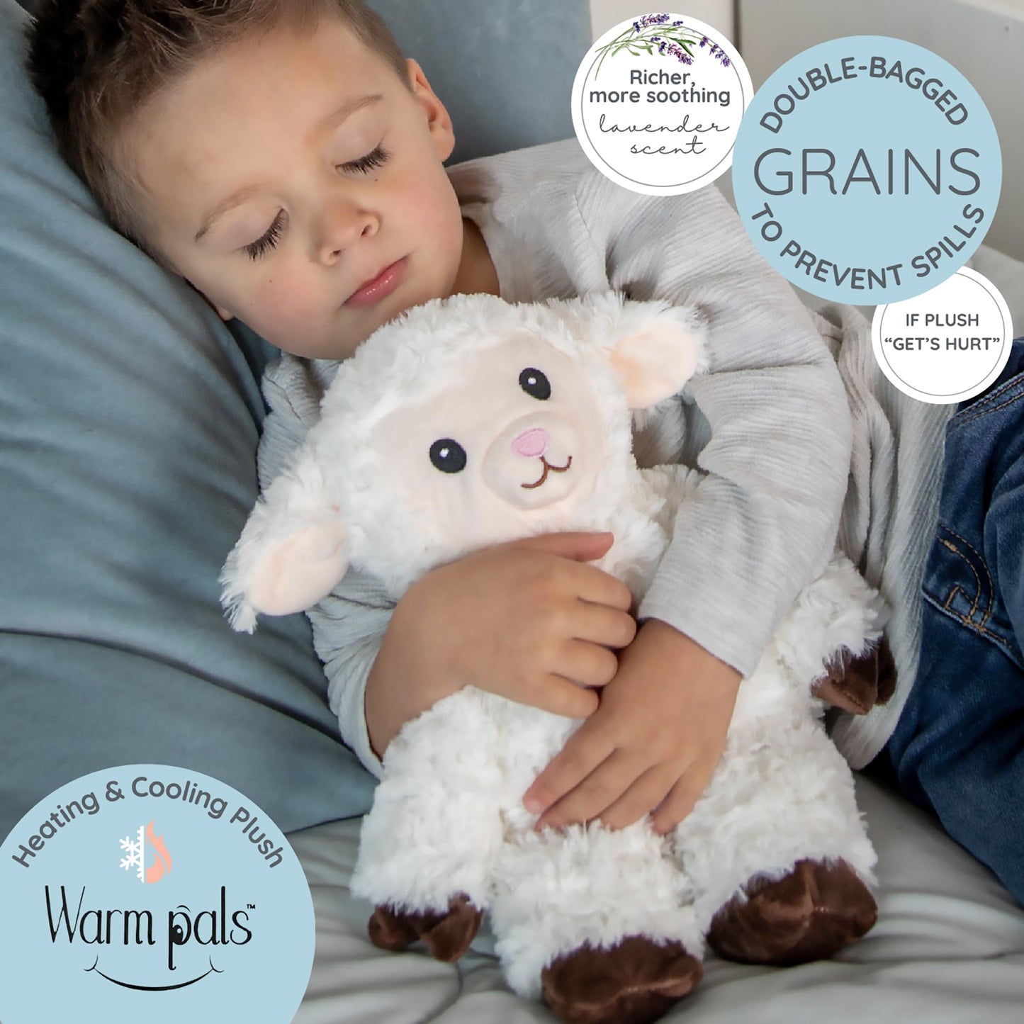 1i4 Group Warm Pals - Sheep - Cozy Microwavable Lavender Scented Plush Toys - Heated Stuffed Animal - Heatable Coolable Bedtime