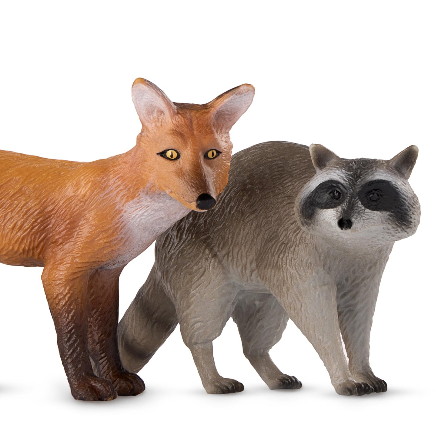Terra by Battat - 3 Pcs 5 Forest Animal Figurines - Realistic Plastic Fox, Moose & Raccoon Toys - Durable Wildlife Gift Set for
