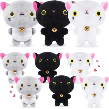 9 Pieces Mini Cat Plush Stuffed Animals Bulk Cute Small Stuffed Kitten Soft Cats Doll Plush Toys Hanging Pendant Ornament For Di