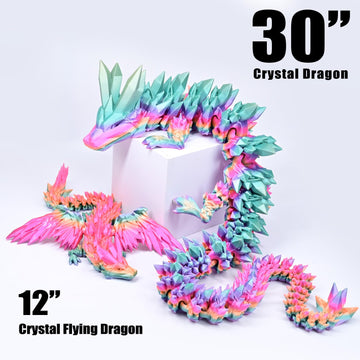 LOCYFENS Large 30'' 3D Printed Dragon, Articulated 3D Dragon Toys, Long Crystal Dragon Rainbow Color Change