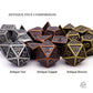 Haxtec Antique Copper Metal DND Dice Set 7 Die Polyhedral D&D Dice for TTRPG Dungeons and Dragons Gift