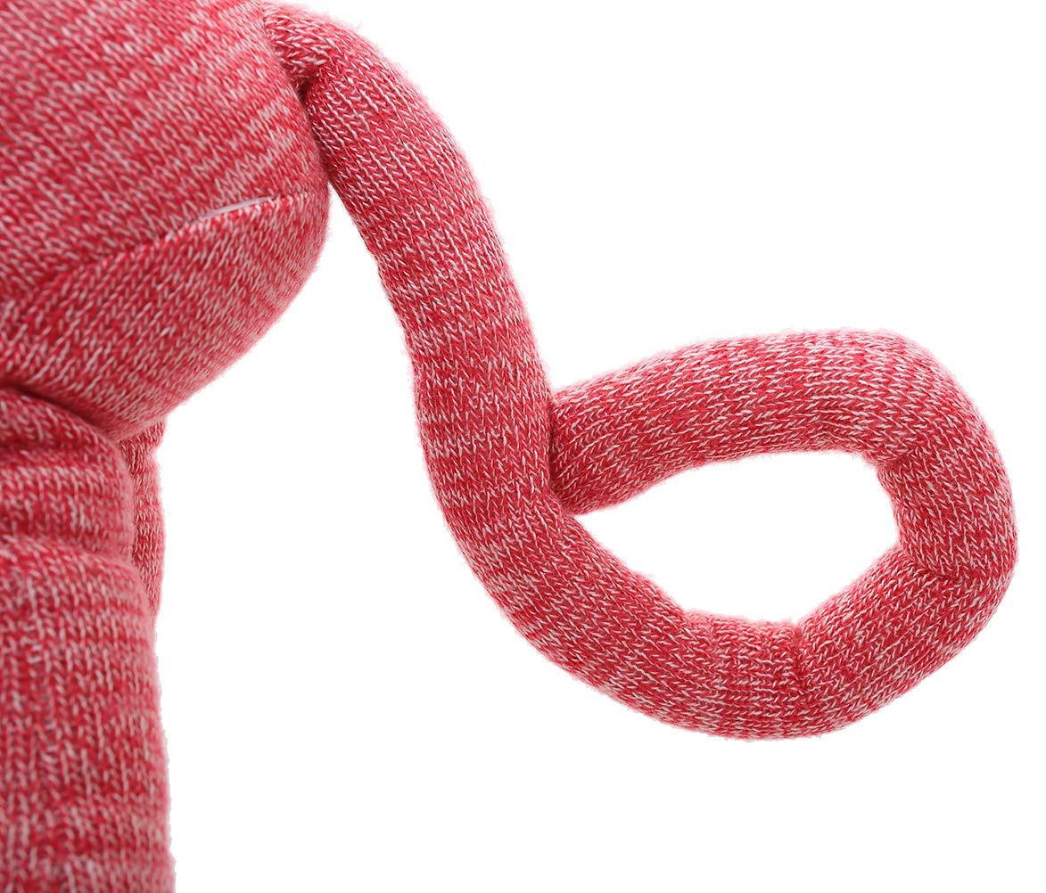 Plushland Adorable Sock Monkey, The Original Traditional Hand Knitted Stuffed Animal Toy Gift-For Kids, Babies, Teens, Girls And Boys Baby Doll Present Puppet 20 Inches (New Pink)
