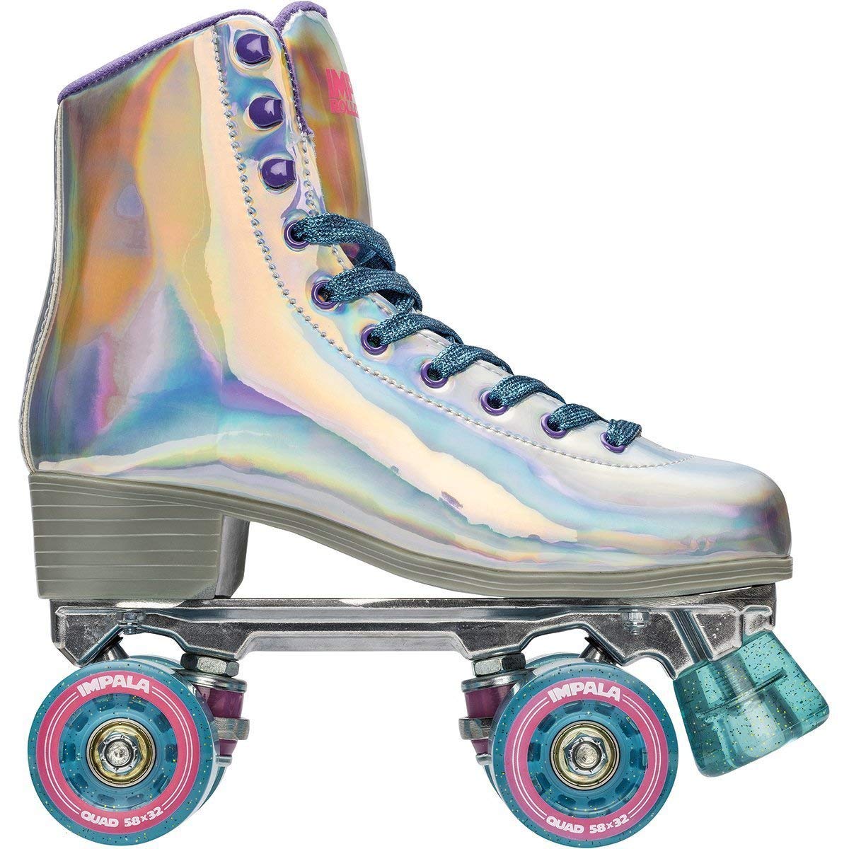 Impala Rollerskates Girl's Impala Quad Skate (Big Kid/mature-themed) Holographic 6 (US Men's 4  Women's 6) M