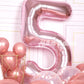 Aule 40 Inch Big Rose Gold 5 Balloon Number Large Foil Helium Number Balloons 0-9 Jumbo Giant Happy 5Th Birthday Party Decoratio