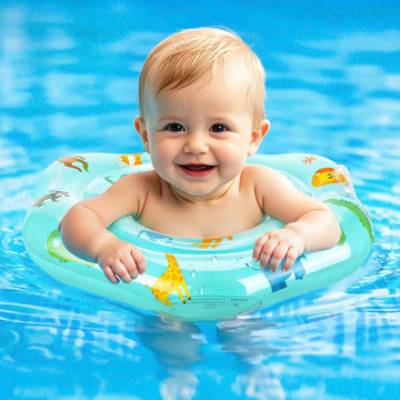 Zooawa Baby Swimming Floats With Adjustable Seat,Pvc Double-Layer Inflatable Baby Infant Pool Floats For Toddlers Of 8-30 Months