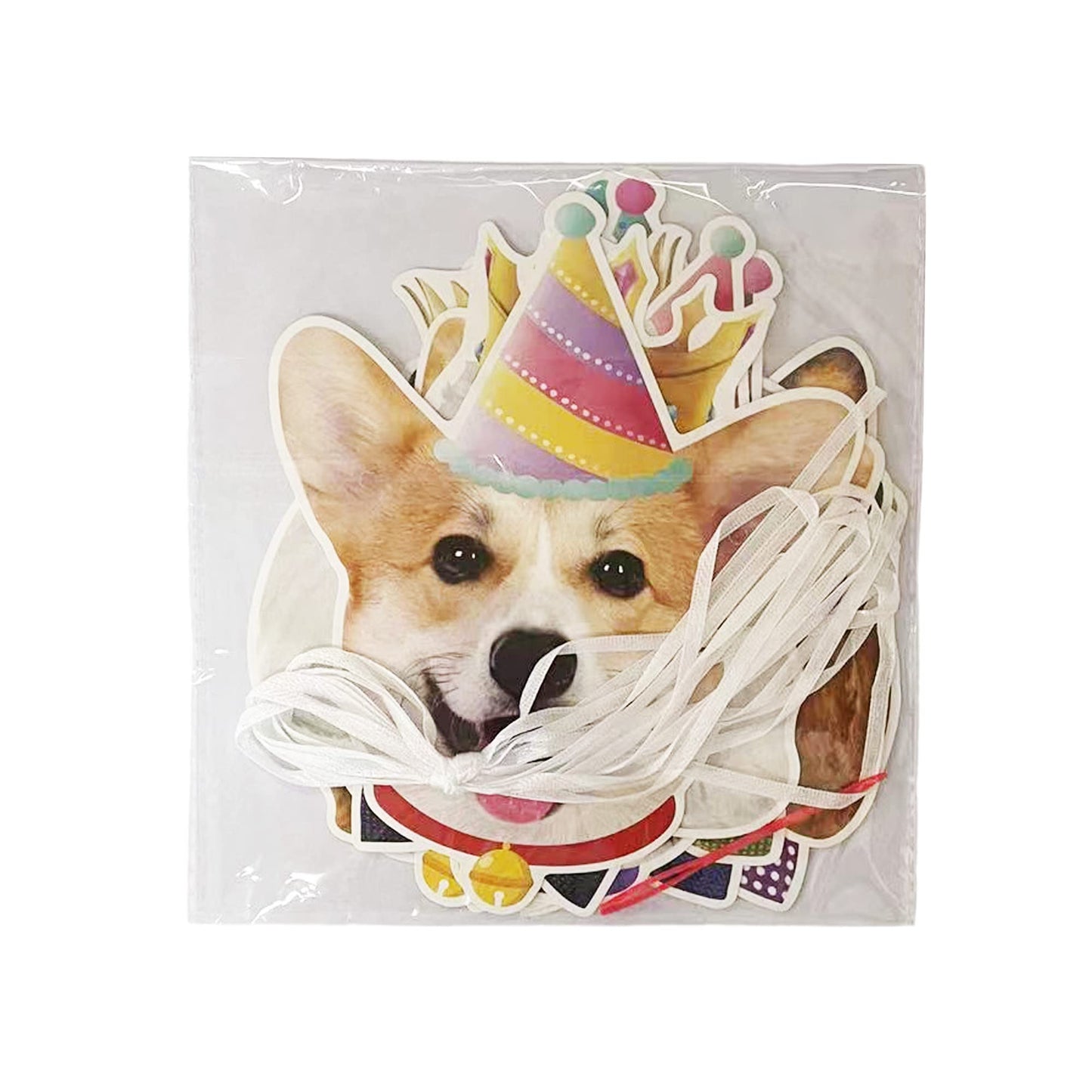 Tsj Dog Birthday Banner, Dog Face Party Banner, Dog Theme Party Bunting Decoration Puppy Party Supplies For Birthday Party Baby