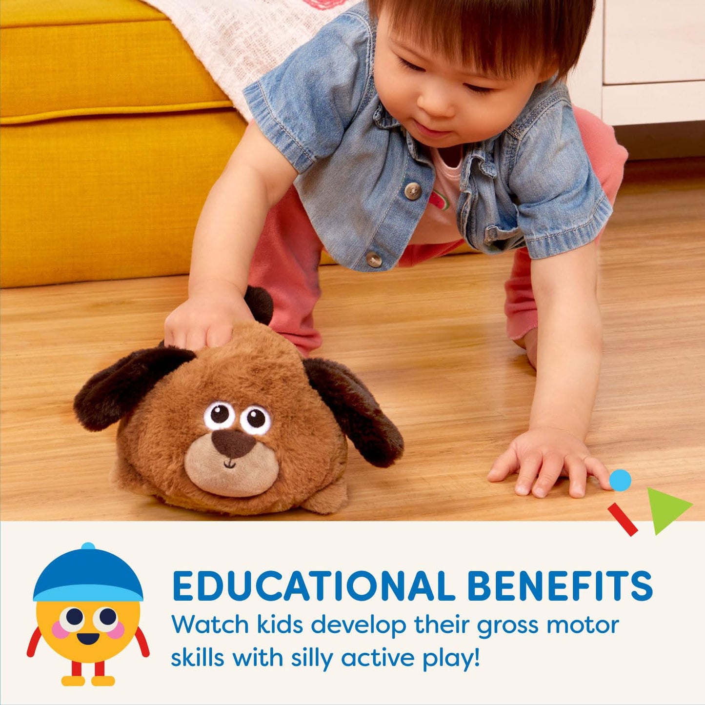 Battat – Plush Crawling Toy Dog – Interactive Stuffed Animal – Toy Puppy With Movement & Sounds – Tummy Time Toys For Toddlers – 12 Months + – Wag N' Waddle Pup