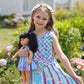 Bow Dream Girl Dress and Matching American Girl Doll Clothes Accessoriess Rainbow Mermaid Unicorn Size 120