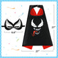 Mizzuco Superhero Capes For Kids Superhero Cloak With Mask And Waistband Halloween Costumes And Party Dress Up Gift For Boys And Girls (Black+White+R)