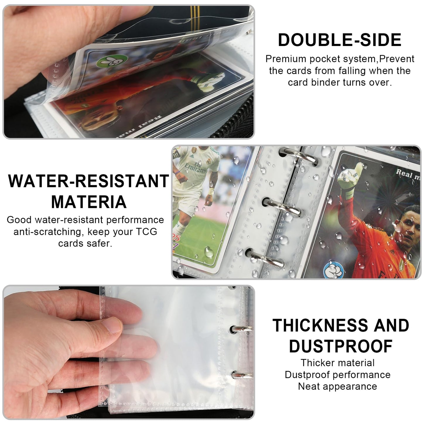 GERMUN Mini Card Binder 1 Pocket  80 Pockets Trading Card Binder  enhanced Small 2 Pocket Trading Card Collection Album Folder with 40 Sleeves Double Sided - Gifts for Kids (Purple)