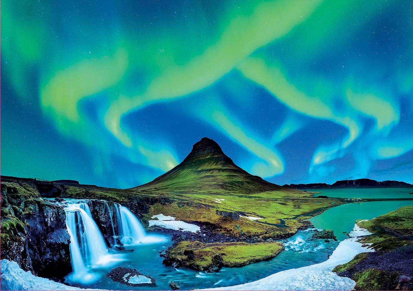 Educa 1500 Piece Jigsaw Puzzle - Aurora Borealis, Cardboard - 33.5" x 23.5", Multicolor - Ages 14+ (Model 19041)