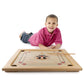 TMG Deluxe Wooden Carrom Table Game Set - Large Size, Black, Includes Cue Sticks, Coins, Queen, and Striker