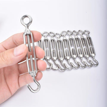 10Pcs M4 Turnbuckles,Alele Clothesline Tightener,Stainless Steel 304 Turnbuckle,Suitable for Tighten Taut Rope (M4 Turnbuckles 1