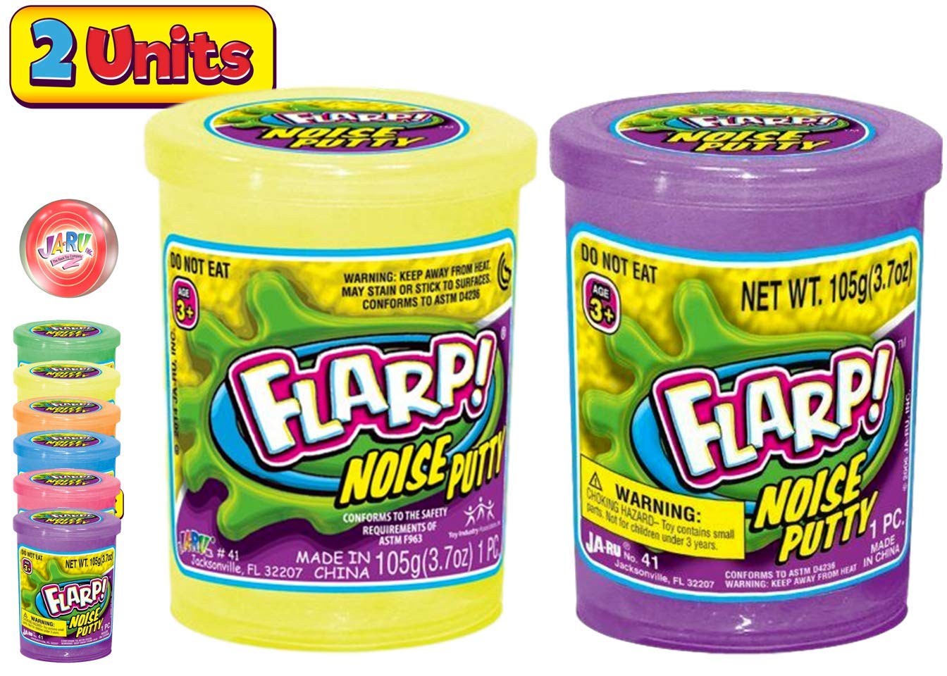 Ja-Ru Flarp Noise Putty Scented Squishy Sensory Toys For Easter, Autism Stress Toy, Great Party Favors Fidget For Kids And Adults Boys & Girls. (2 Units Assorted) 41-2P