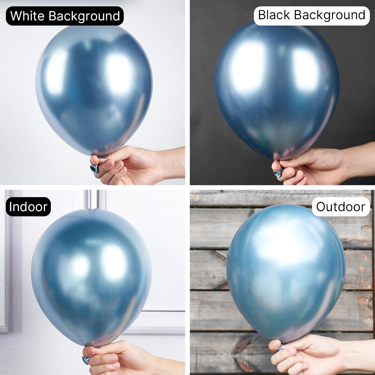 Partywoo Metallic Blue Balloons, 50 Pcs 12 Inch, Balloon Garland Or Arch Decorations, Unisex, Birthday, Wedding