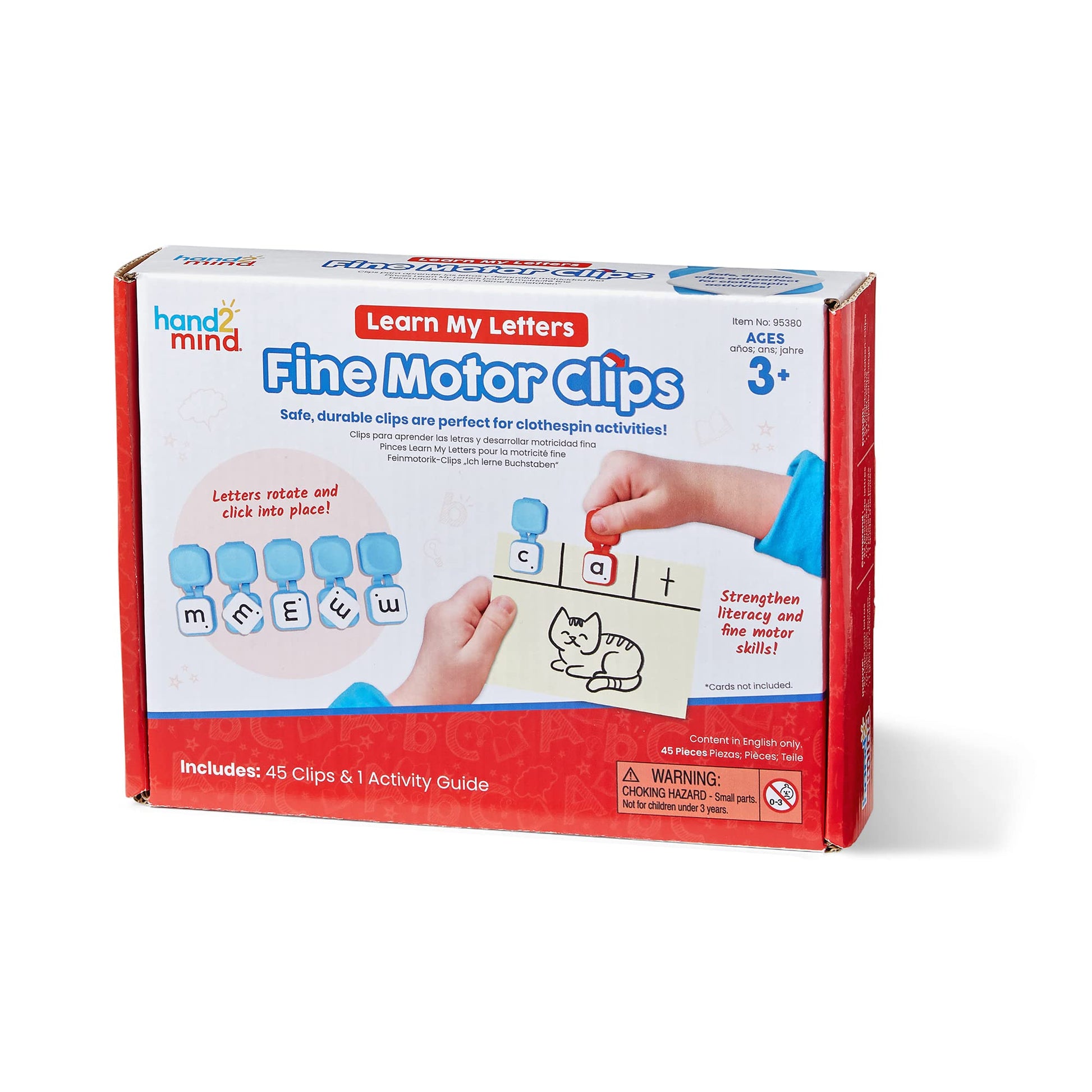 Hand2Mind Learn My Letters Fine Motor Clips, Kids Clothespin Activities, Letter Practice For Preschoolers, Toddler Alphabet Lear