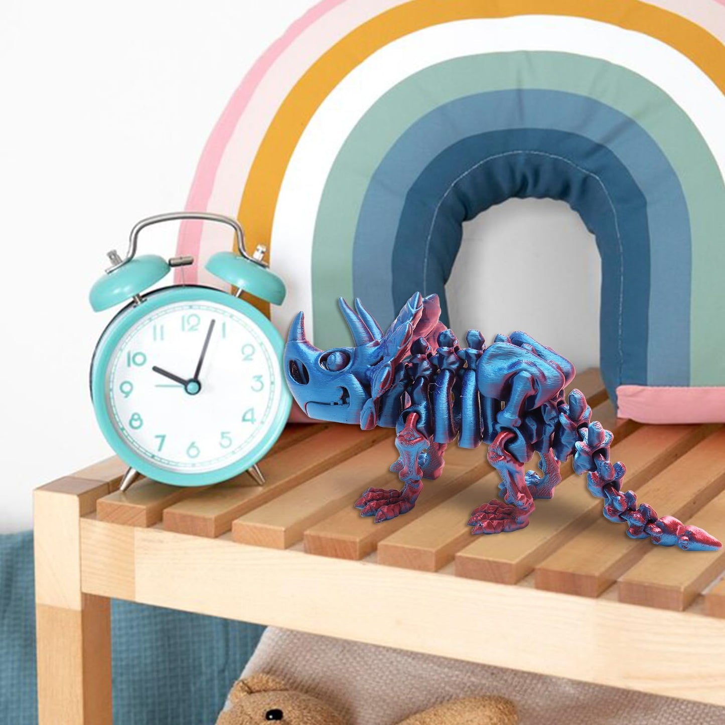 FunisFun 3D Printed Dragon with Articulated Joints for mature-themed  3D Printed Dinosaur Fidget Toys Decor for Stress Relief (Triceratops-BP  1P)