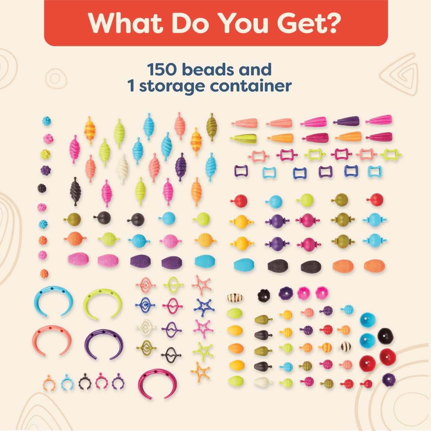 B. toys - Pop Arty! 150 Pcs- Jewlery Making Kit- Creative Pop Snap Bead Set for Kids -DIY Craft Jewelry Making Kit -Necklaces, R