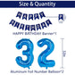 Naninuneno 32Nd Blue Birthday Party Decorations For Boy Girl Men Women, Happy 32 Birthday Balloons Supplies With Happy Birthday